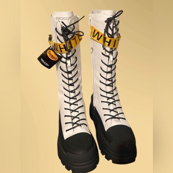 Dockers | Dockers white lace up snow boots NWOB size women’s US 7.5 - Picture 4 of 15